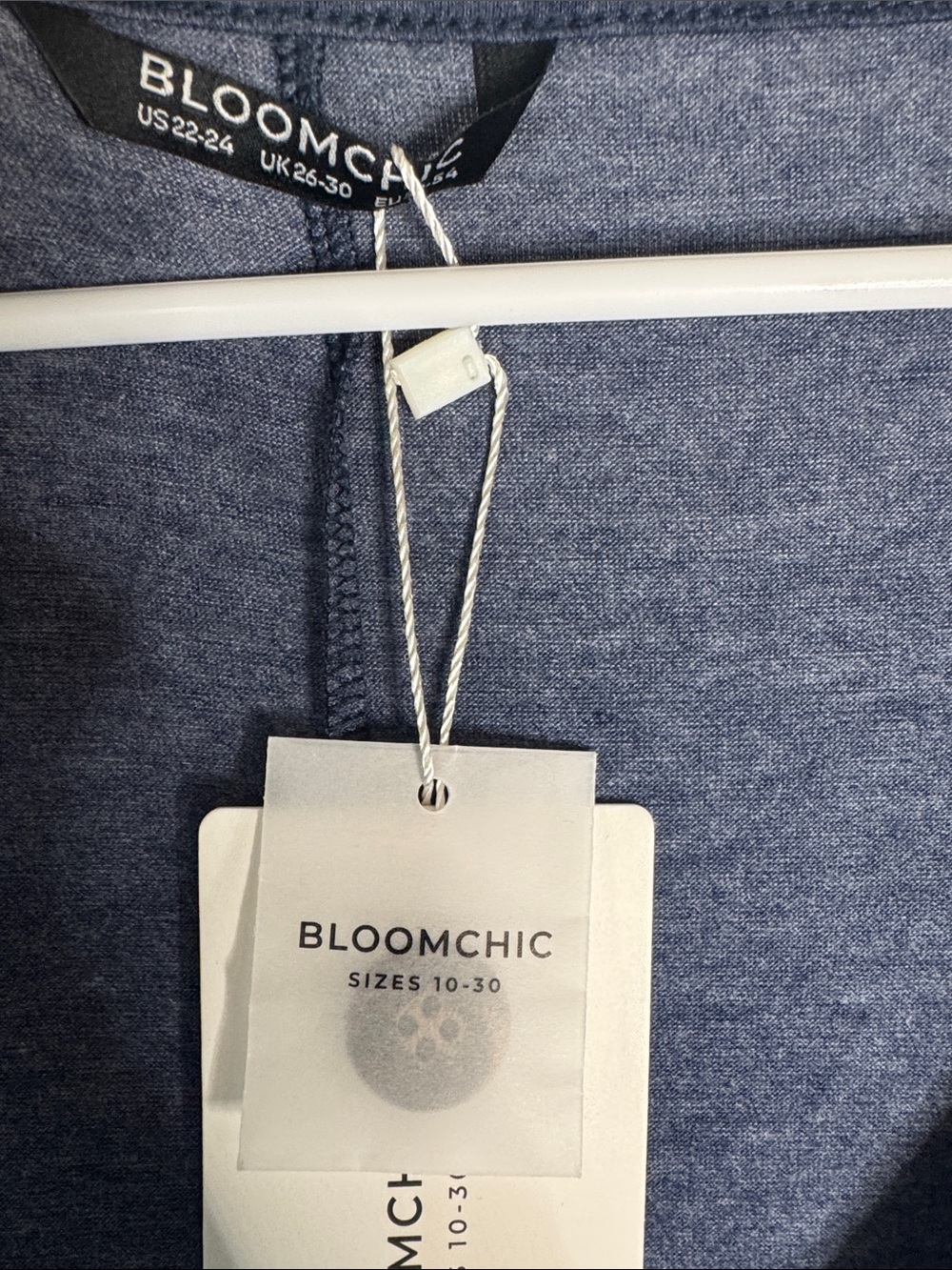 Bloom Chic Blue Button-Front Peplum Tunic NWT 22 24 - Picture 4 of 5